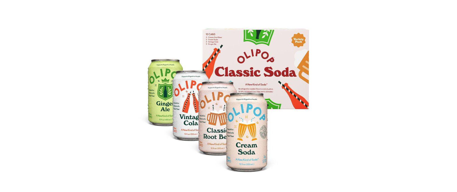 OLIPOP Classic Soda Variety Pack Prebiotic Soda - 12pk/12 fl oz Cans
