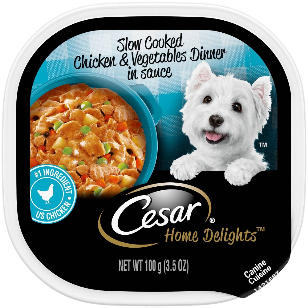 Photos - Dog Food Cesar Home Delights Chicken, Carrot, Pea and Vegetables Flavor Small Breed Wet  - 3.5oz 