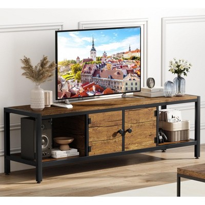 65 Inch TV Stand with Storage, Entertainment Center with Adjustable Legs, TV Console up to 75 Inch