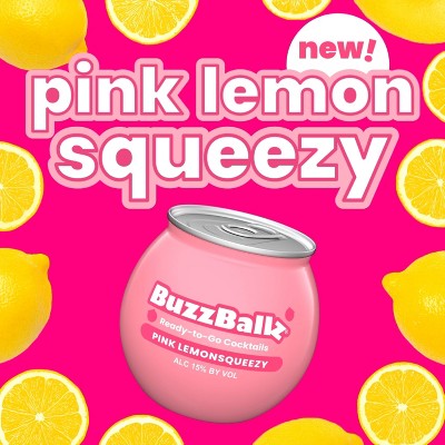 BuzzBallz Pink Lemon Squeezy Cocktails - 4pk/200ml Bottles