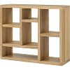 7 Cube Shelf Bookcase Wooden 3 Tier Floor Standing Low Storage Cabinet Display Shelves for Home Library and Office, 7-Cube Low Lattice Bookshelf - 4 of 4