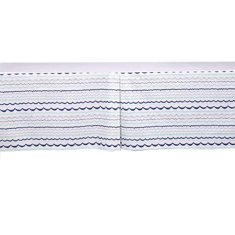  Bacati - Noah Garland Mint/Navy Crib/Toddler Bed Skirt, 3 of 4