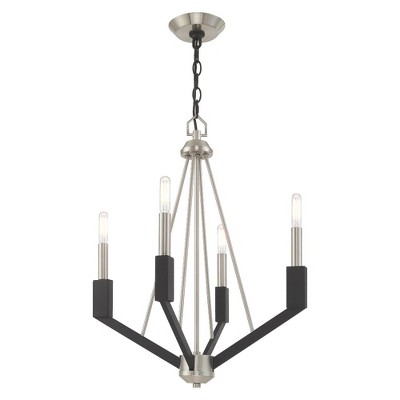 Black Brushed Nickel Mini 4-Light Candle Chandelier