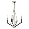 Livex Lighting Beckett 4 - Light Chandelier in  Brushed Nickel/Black - image 3 of 4