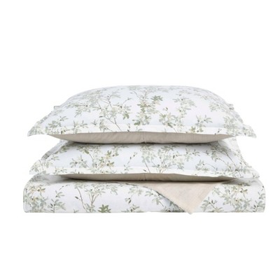 Lindy Green Floral Cotton Full/Queen Duvet Cover Set