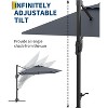 TackView Large Patio Cantilever Umbrella, 10' X 10' Aluminum Outdoor Cantilever Offset Umbrella with 360-Degree Rotation for Backyard, Pool - 4 of 4