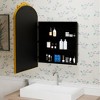 Wooakway 36"H*24"W Ornate Arch Metal Medicine Cabinet with Adjustable Shelves Recessed Wall Cabinet Wall Mounted Bathroom Storage Cabinet Mirror Gold - 4 of 4