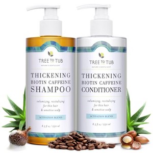 Tree To Tub Volumizing Biotin Shampoo and Conditioner Set - Activating Caffeine for Fuller Hair, Thickening Shampoo and Conditioner for Women & Men - 1 of 4