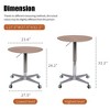 Movable Adjustable Bar Table 360 Swivel Counter Bar Height Aluminum Alloy Star Base Mobile Coffee Table - 3 of 3