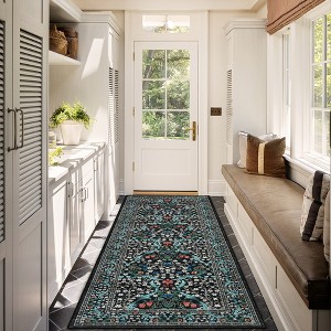 Floral Area Rugs for Living Room Bedroom Indoor Soft Low Pile Non-Slip Rug Farmhouse Rug Home Decor - 1 of 4