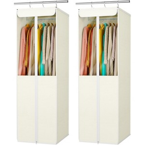 2 Pack 54" Dark Grey Hanging Garment Bags, Premium Storage with Clear Window for Suits & Dresses - 1 of 4