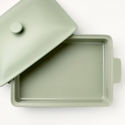 4qt Stoneware Rectangle Baking Dish with Lid - Figmint