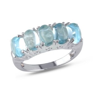 EVERLY JEWELRY | Sterling Silver 3 1/3 CT TGW Sky Blue Topaz Semi-Eternity Ring - 1 of 4