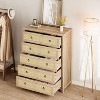 Rattan Front Tall Dresser with Multiple Drawers - Boho Chic Storage Cabinet, Scratch-Resistant MDF, Space-Saving Design, Easy Assembly - 3 of 4