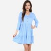 Anna-Kaci Women's V-Neck Button-Front Babydoll Dress with 3/4 Sleeves and Tiered Ruffle Hem - 4 of 4