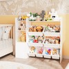 Kids Wood Organizer Cabinet for Storing Games Books Craft, Children Storage Shelf with 8 Removable Bins, Kids Bookcase for Kindergarten Playroom - 3 of 4