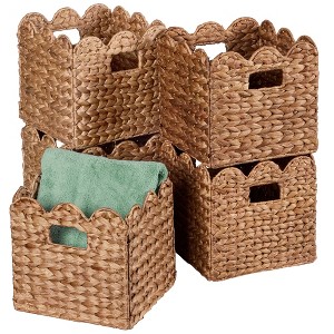 Best Choice Products Scalloped 10.5 x 10.5in Hyacinth Storage Basket Set of 5 - 1 of 4