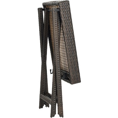 Bardia Brown Rattan Rectangular Folding Tray Table