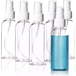 Juvale 20 Pack Clear Plastic Bottles with Fine Mist Pump Spray Cap for Travel (2.7oz)