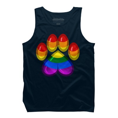 Adult Design By Humans Rainbow Pride Heart Pawprint By leashonlife Tank Top