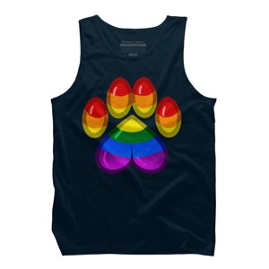 Adult Design By Humans Rainbow Pride Heart Pawprint By leashonlife Tank Top - 1 of 2