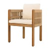 Christopher Knight Home Percival Modern Coastal Acacia Wood Outdoor Dining Chairs with Rope-Wrapped Arm and Cushions (Set of 2) - 4 of 4