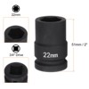 Unique Bargains Metric 40Cr Alloy Steel 3/4" Drive Spindle Axle Nut 6-Point Impact Socket - 2 of 4