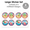 Big Dot of Happiness Tropical Christmas - Round Beach Santa Holiday Party To and From Gift Tags - Large Stickers - Set of 8 - 3 of 4