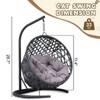 LOVSON Swinging Cat Bed with Stand and Cushion, Rattan Wicker Styled Cat Egg Chair for Cats and Small Pets, Gray - 3 of 4
