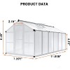 8x12 Ft Aluminum Large Walk-in Greenhouse, Polycarbonate Greenhouse with Adjustable Roof Vent for Outdoors, Greenhouse for Patio, Lawn - 2 of 4