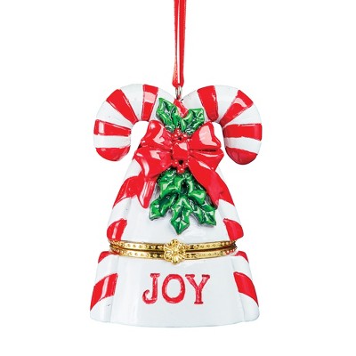 Collections Etc Hand Painted Holiday Trinket Box Ornament 3 X 2 X 3.75 ...
