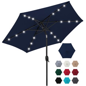Best Choice Products 7.5ft Outdoor Solar Patio Umbrella for Deck, Pool w/ Tilt, Crank, LED Lights - 1 of 4