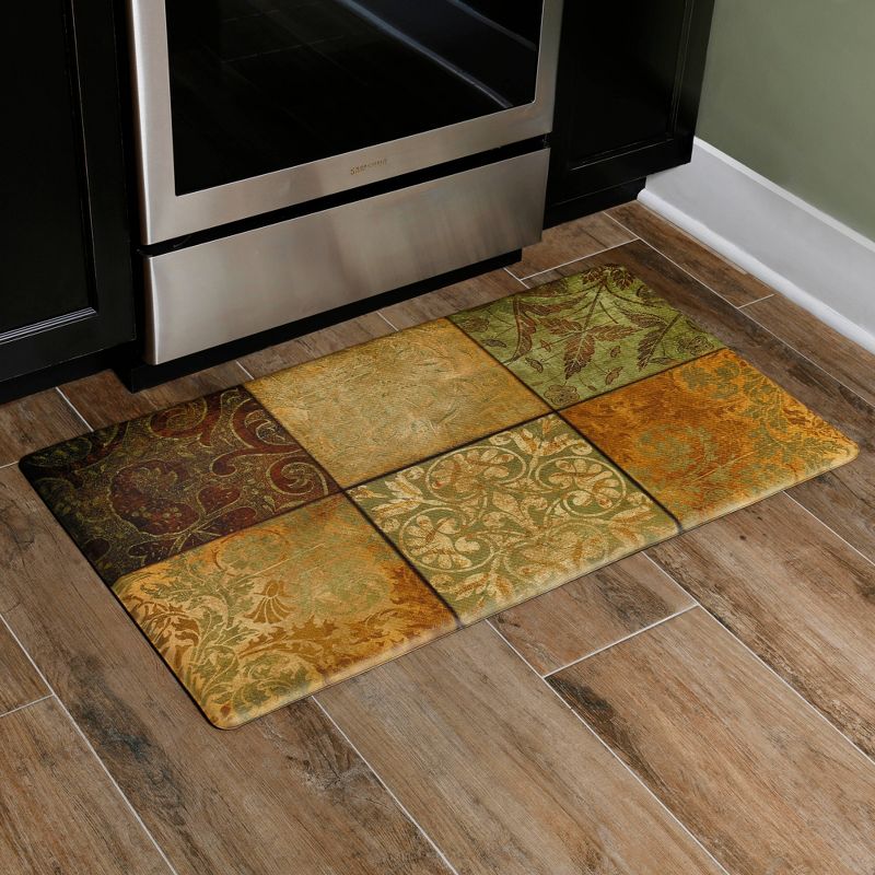 36&#34; x 20&#34; PVC Mosaic Anti-Fatigue Kitchen Floor Mat Green - J&#38;V Textiles, 3 of 8