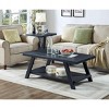 VYNXARIA Contemporary Replicated Wood Shelf Coffee Table in Black Finish - 2 of 4