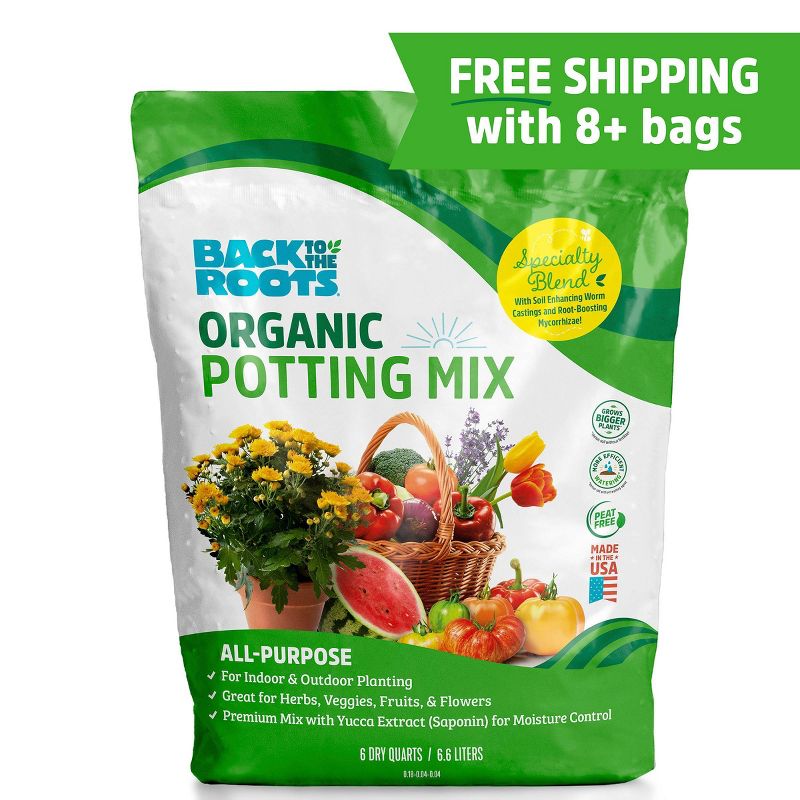 Back to the Roots 6qt Organic Potting Mix All Purpose, 4 of 15