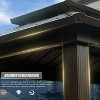 DOMETOUR 6x10FT Hardtop Grill Gazebo with Double Steel Roof, 2 Cabinets & Ceiling Hooks for Patio, Backyard, Lawn, Brown - 2 of 4