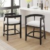 Christopher Knight Home Set of 2 25.25" Gina Upholstered Rubberwood Counter Height Barstools Black - 2 of 4
