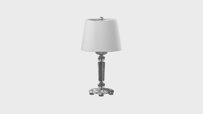 Elegant Crystal Candlestick Table Lamp Set with White Cotton Shade