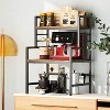 Yukimo 3-Tier Microwave Stand with 2 Open Shelves, Heavy-Duty Metal Frame, Rustic Brown Kitchen Organizer - 2 of 4