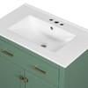 30" Bathroom Cabinet With Ceramic Sink, Solid Wood Frame Bathroom Vanity With Flip-out Drawer, Modern Storage Cabinet With 2 Soft-Close Doors - 3 of 4