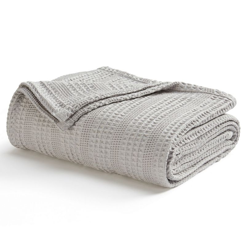 Market & Place 100% Cotton Waffle Striped Bed Blanket, 1 of 7