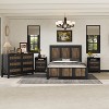 VYNXARIA Black Farmhouse Full Size 4-Piece Bedroom Set with Platform Bed, Nightstands, and Dresser - 2 of 4