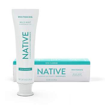 Native Premium Whitening Wild Mint & Peppermint Oil Fluoride Toothpaste - 4.1 oz