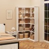 Corner Bookshelf 72.8in Farmhouse Bookcase Large Bookshelf Wood Bookcase Tall 5 Tier Corner Shelf L Shaped Bookshelfs Storage Display Rack Living Room - 2 of 4
