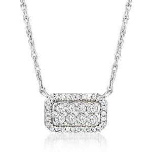Pure Collection by Ross-Simons 0.25 ct. t.w. Diamond Cluster Necklace in Sterling Silver - 1 of 4