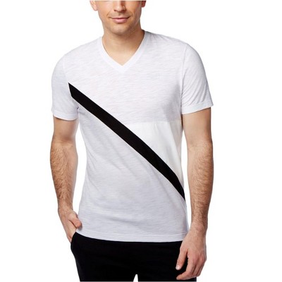 I.N.C International Concepts Mens Odysseus Spliced Basic T-Shirt, White, XX-Large