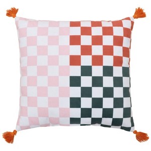 Reversible Embroidered Throw Pillow Checkered - Bullseye's Playground™ - 1 of 3
