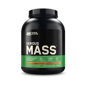 Optimum Nutrition, Serious Mass, 50g Protein Powder, Chocolate Peanut Butter 6lb - 1 of 4