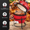Winado 13 in. Kamado Ceramic Charcoal Grill In Red With Grill Stand - 3 of 4