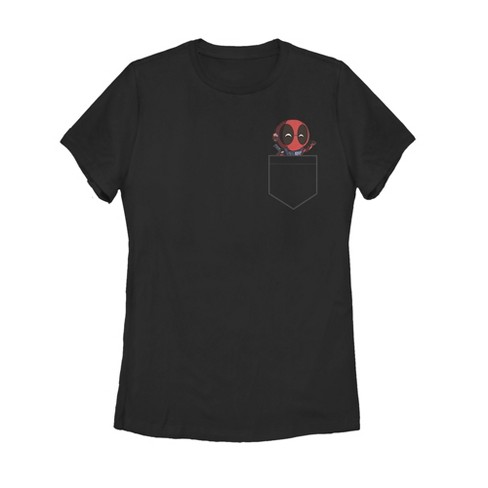 Women's Marvel Deadpool Mini Pocket Friend T-shirt - Black - Medium ...